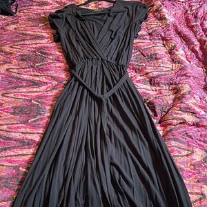 Foxblood mock wrap dress